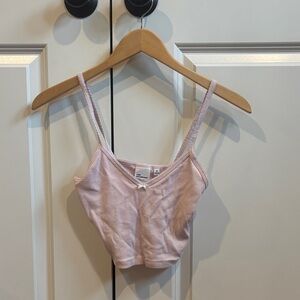 Aritzia Light Pink V-Neck Tank
